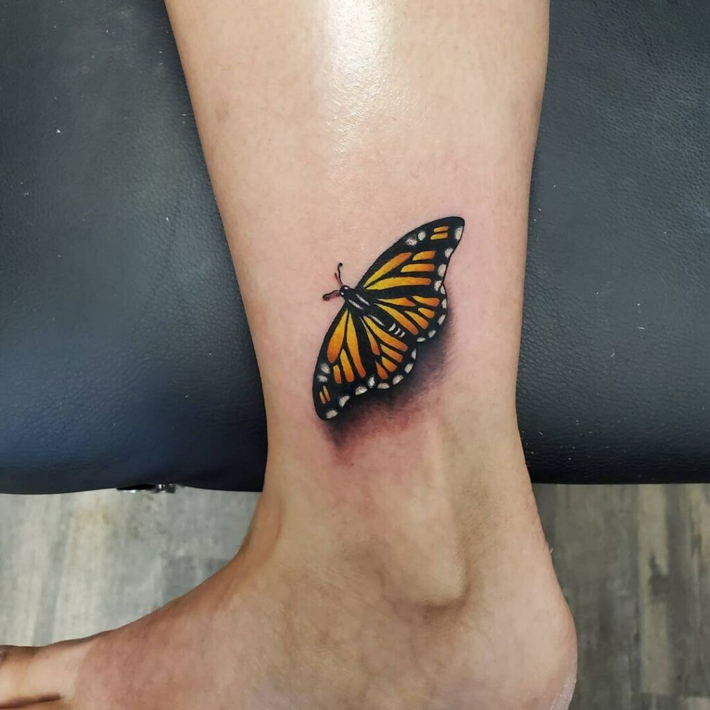 Small Leg Butterfly Tattoos