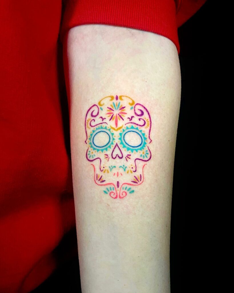 skull wrist tattoo for girls