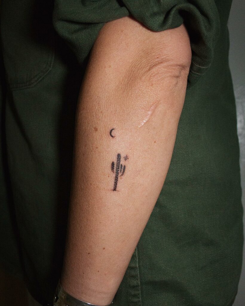 Small Western Desert Cactus Tattoo Ideas