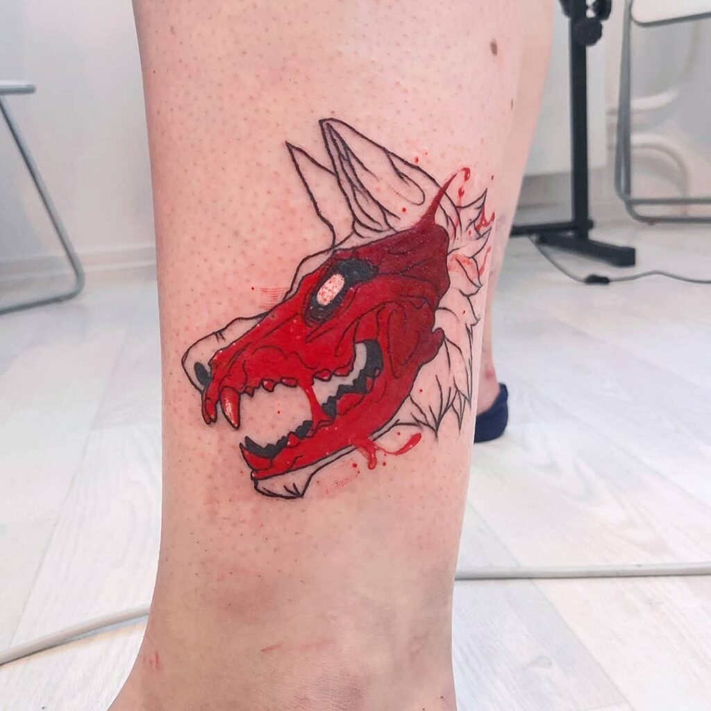 Small Wolf skull Tattoo