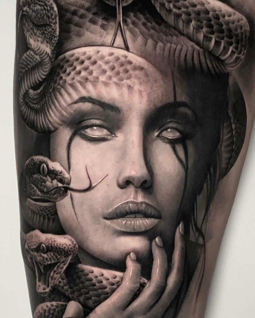 Snake-Haired Woman Tattoo