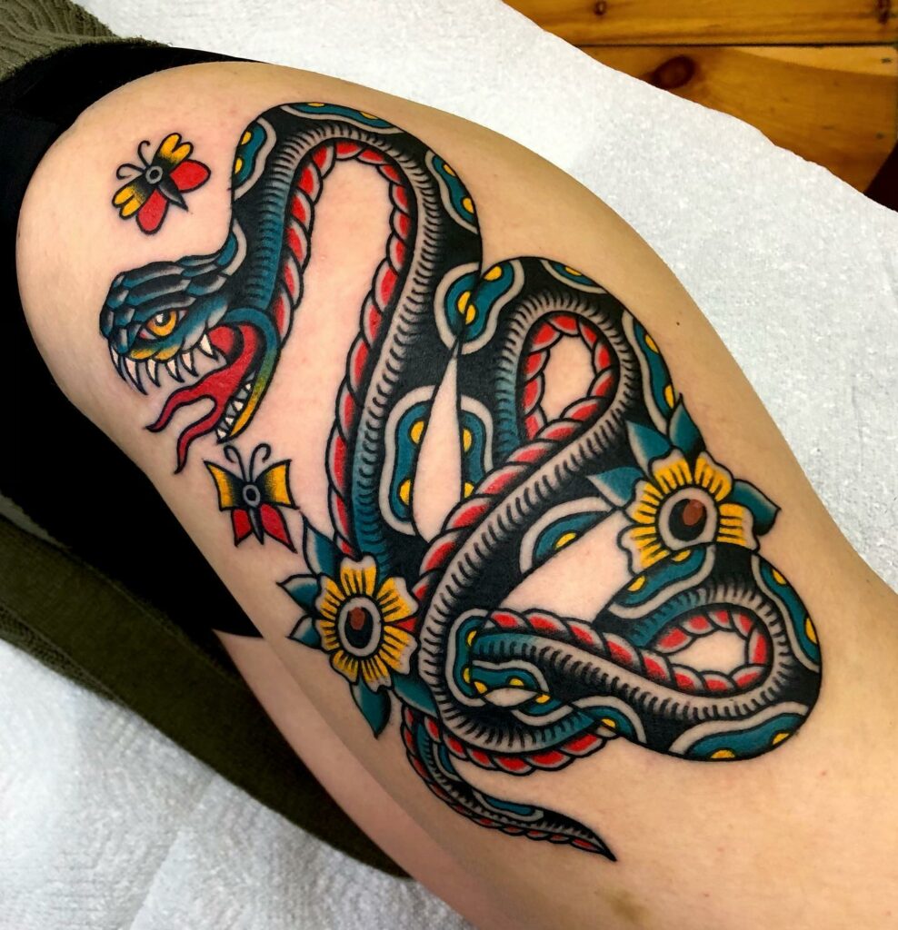 Wraparound snake by Mumi Ink  Tattoogridnet