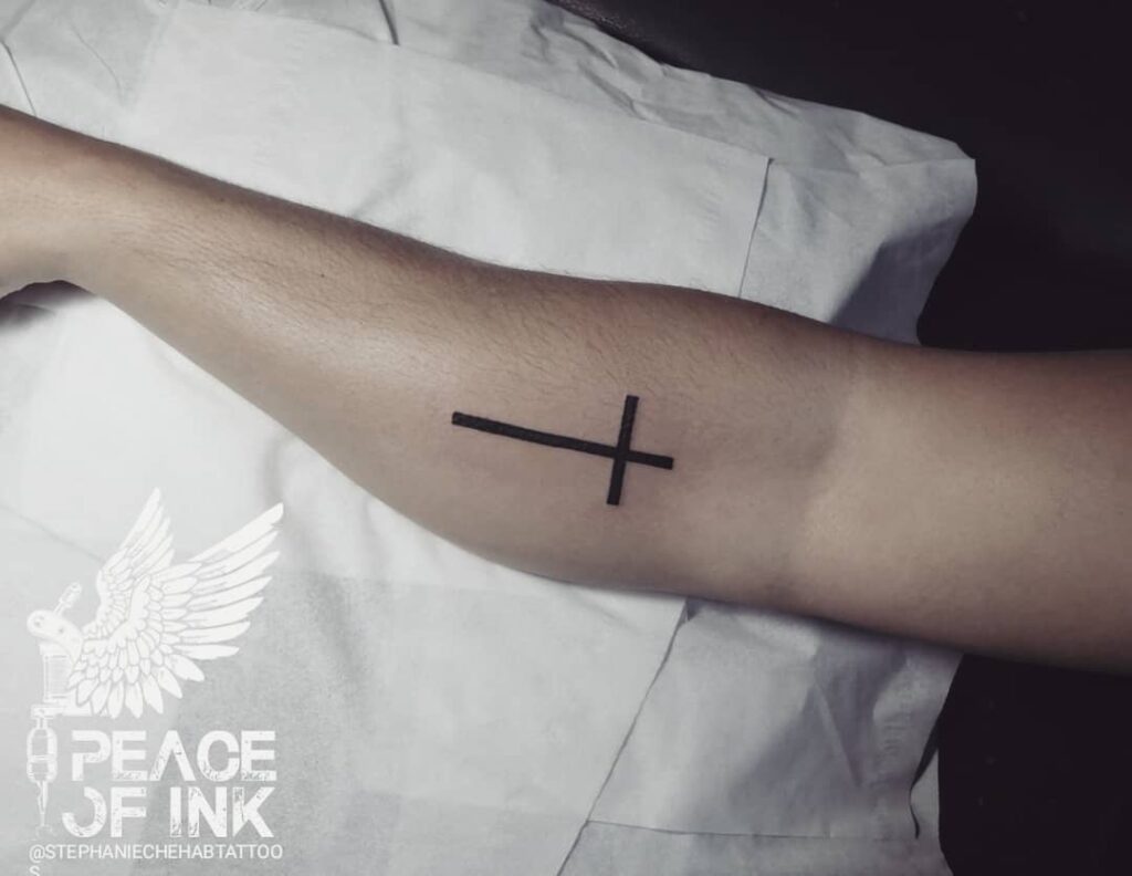 Solid Black Cross Tattoo