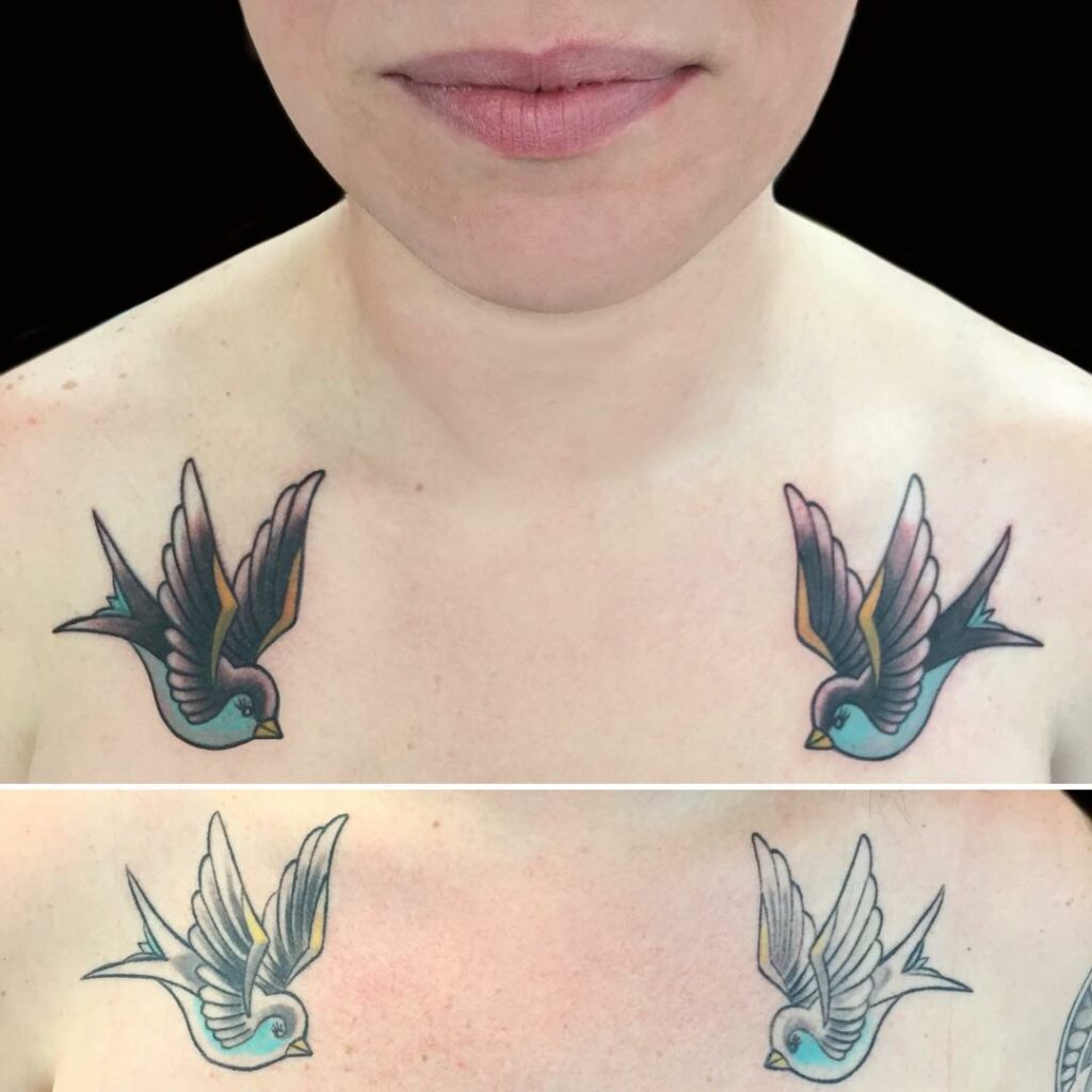 Sparrow Tattoo On Chest