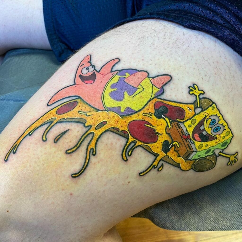 SpongeBob Pizza Tattoo