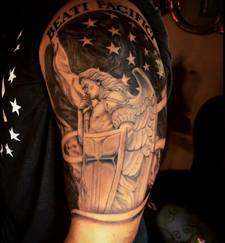 St. Michael American Flag Tattoo