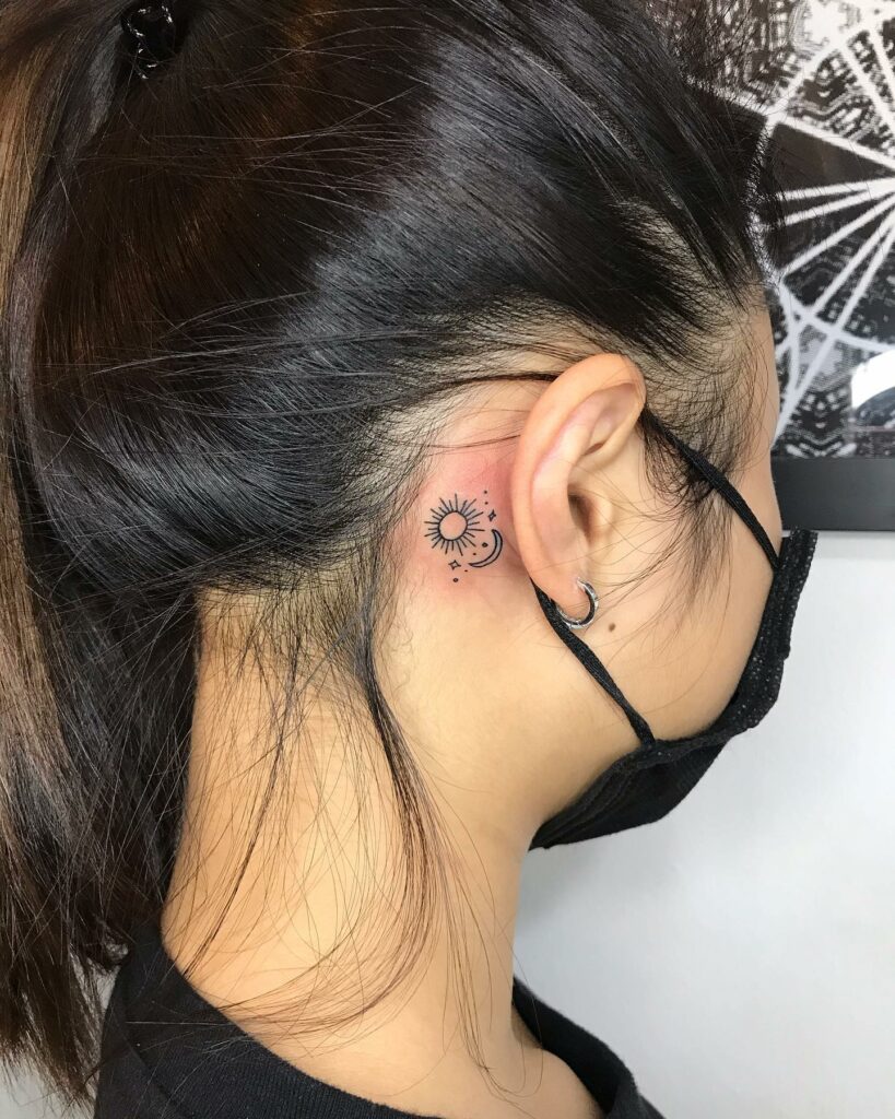 Star Tattoo Behind Ears