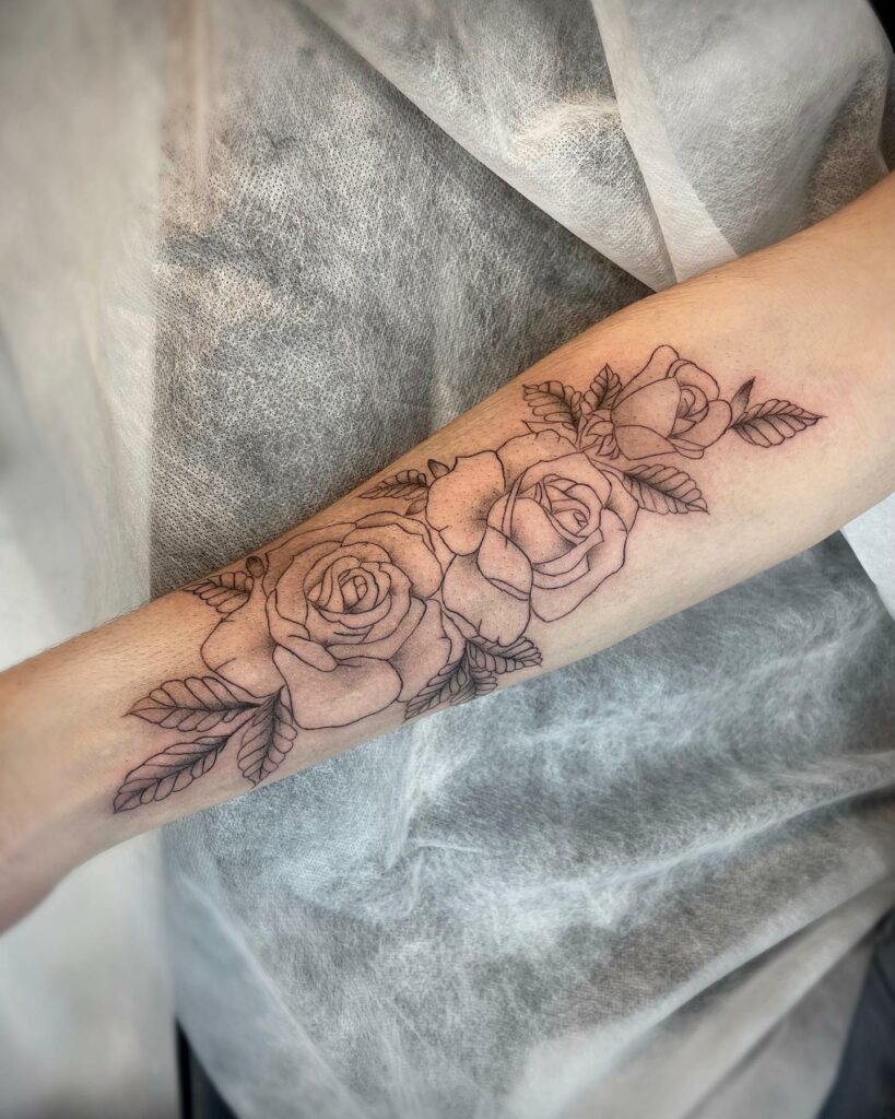 Realistic Flower Back Tattoo by Allen Tattoo