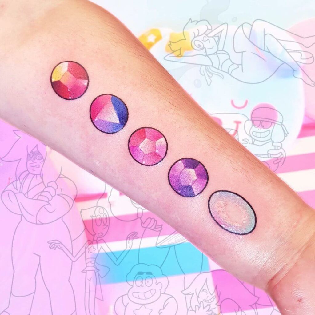  A small handful of stevenuniverse tattoos made by liltatmama  shes  got a last minute ca  Steven universe tattoos Peridot steven universe Steven  universe