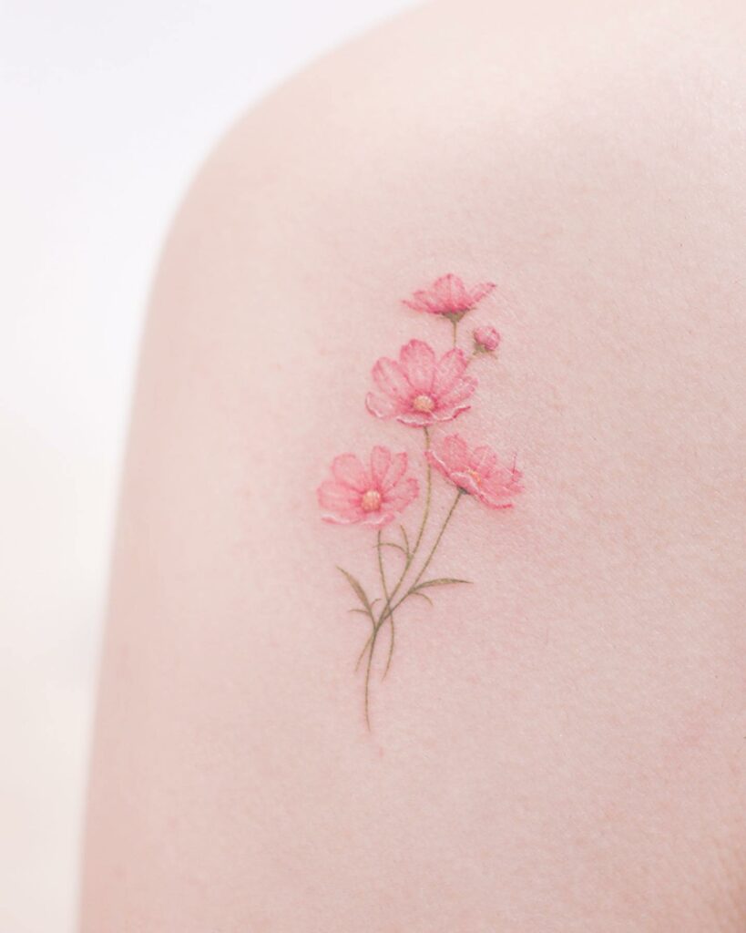 Little tribute tattoo for my bubbe Marigold October birth flower and her  first initial  rsticknpokes