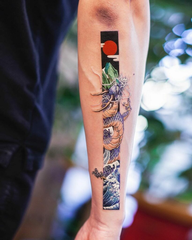 Stunning Chinese Dragon Tattoo Sleeve Idea For Art Enthusiasts