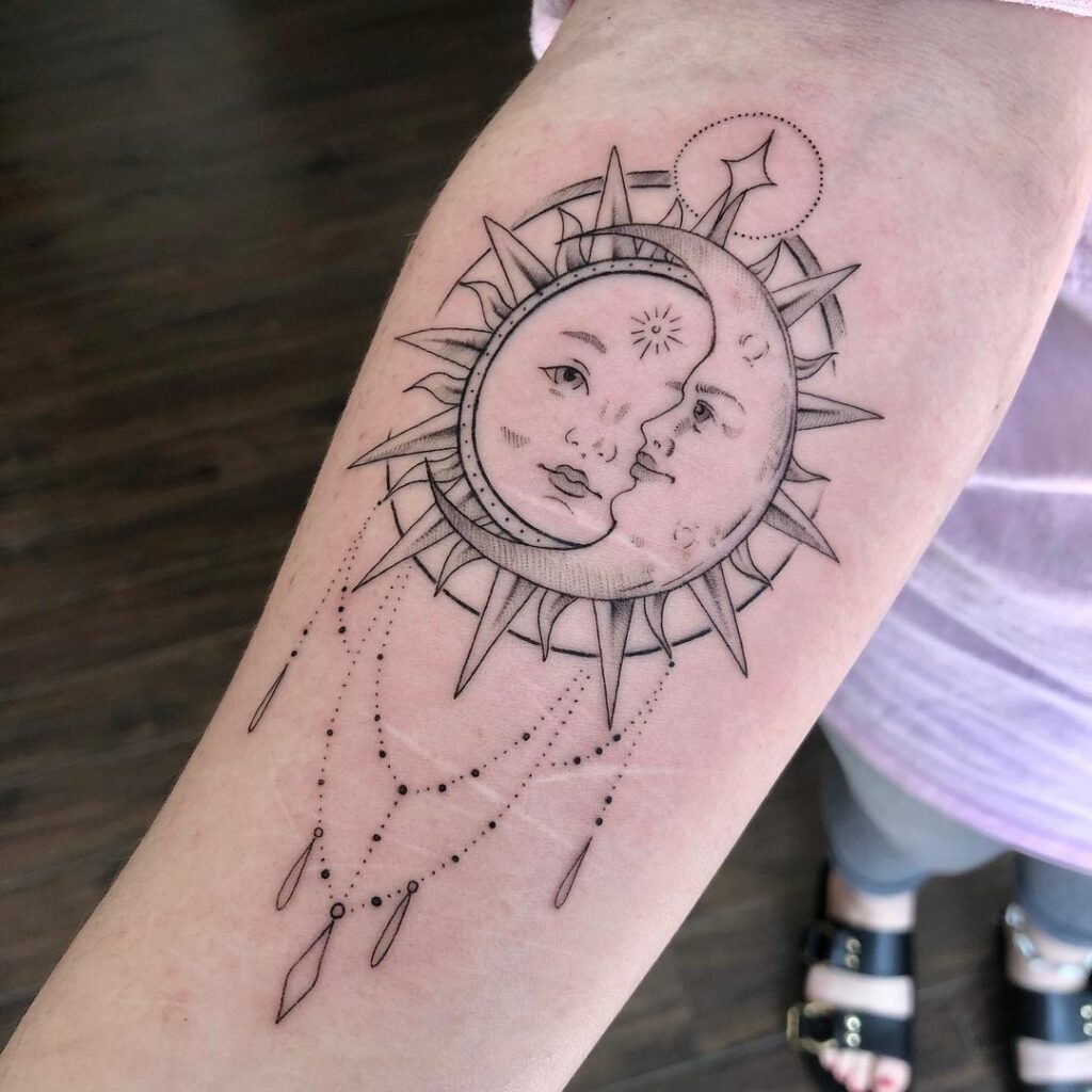 Sun And Moon Chandelier Tattoo