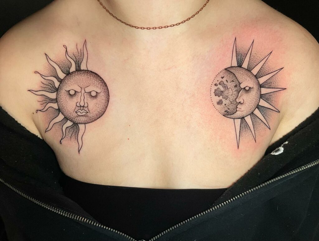 Sun And Moon Chest Tattoo Ideas