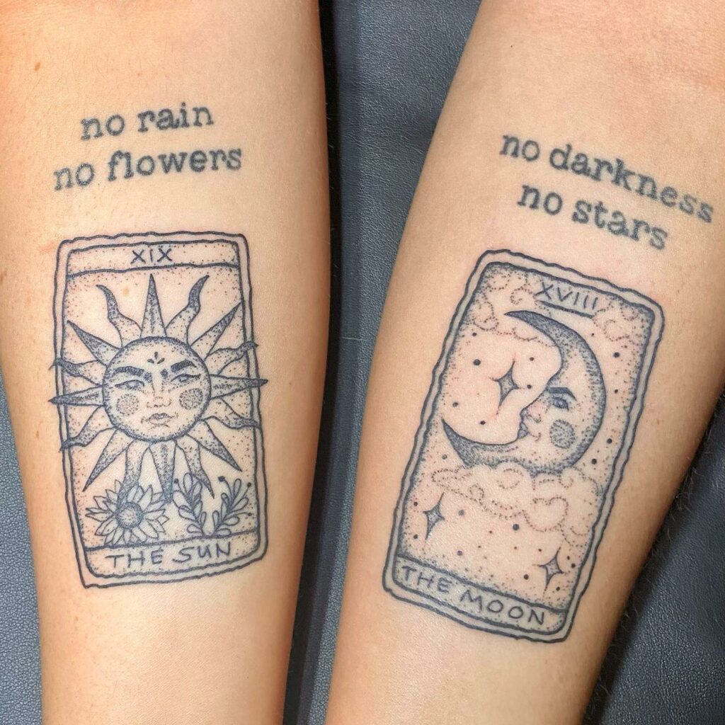 Sun And Moon Tarot Card Tattoo