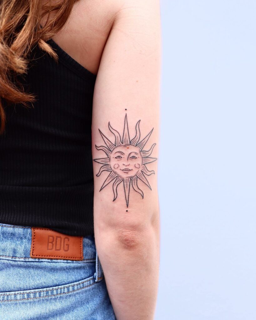 Sun Symbol For New Beginnings Tattoo
