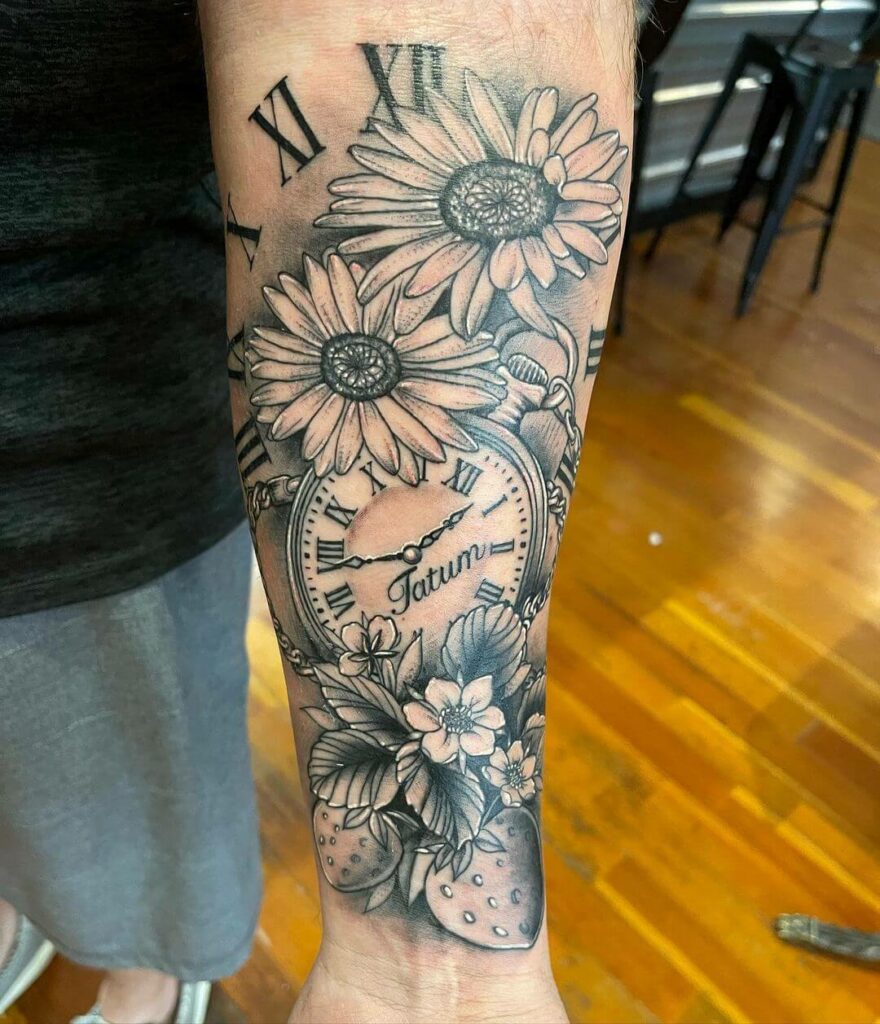 12 Clock Flower Tattoo Ideas To Inspire You  alexie