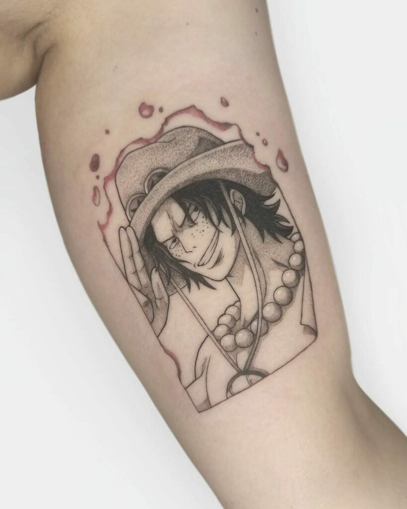 one #piece #ace #hat #tattoo  Ace tattoo one piece, Ace tattoo