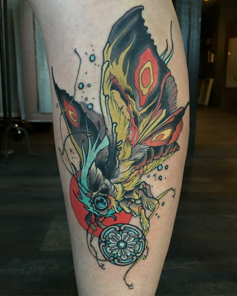 Super Marvelous Gigantic Wings Mothra Tattoo