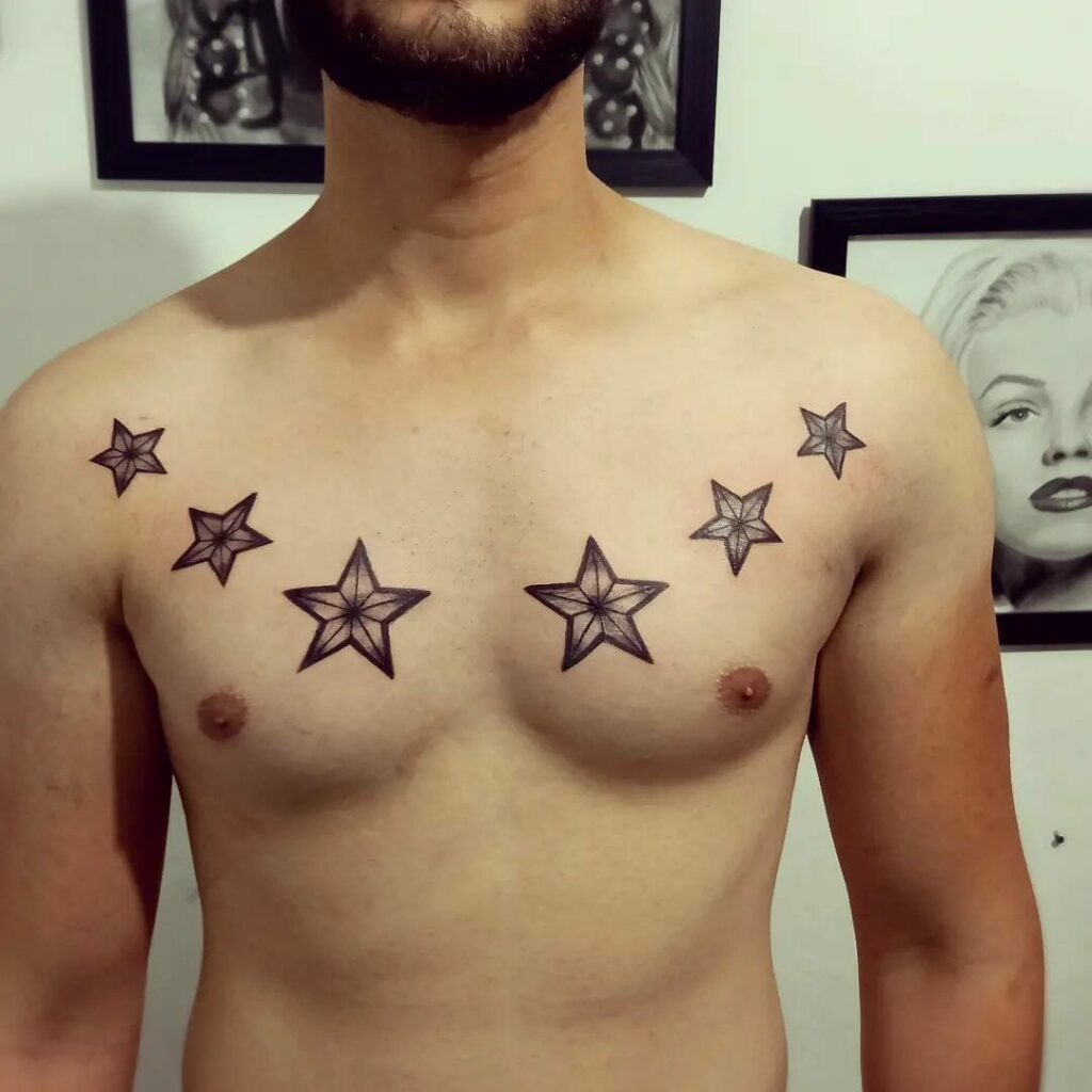 stars chesttattoo tattoos hgstudiott  art love  By High Grade Tattoo  Studio  Facebook