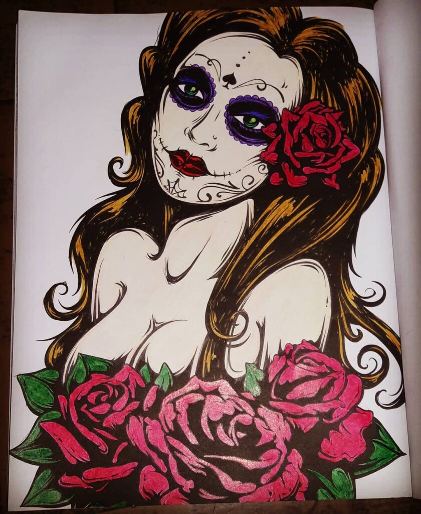 Tattoo Girl Coloring Pages