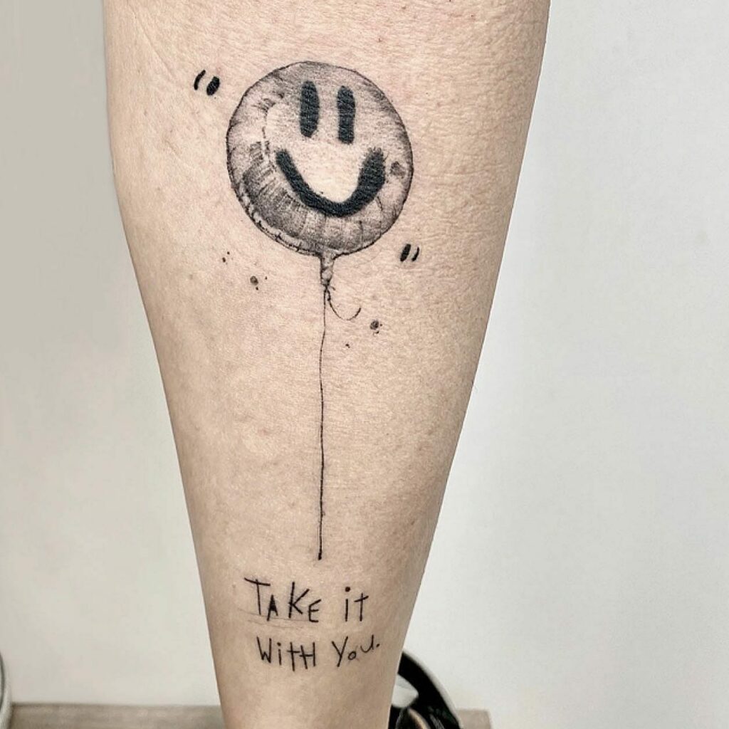 Tattoo Of A Smiley Face Balloon