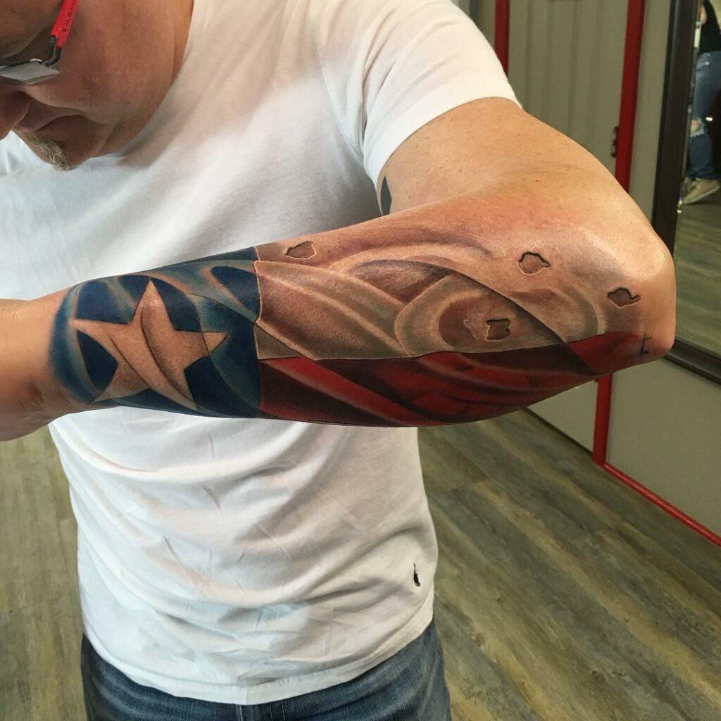 Texas Style Cover Up by Ron Goulet  Tattoos