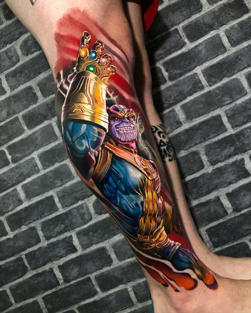 Thanos Tattoo For The Legs