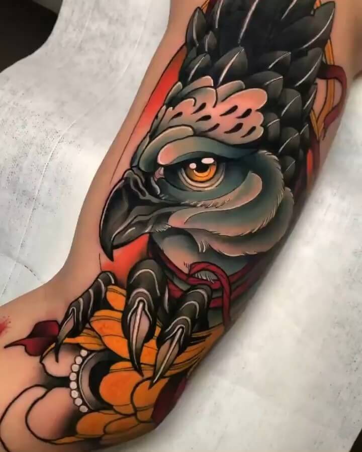 Neo trad eagle done by Triguer Tattoo  rtattoo