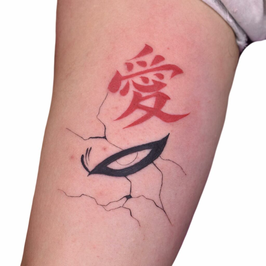 The Beautiful Gaara's Eye X Forehead Kanji Tattoo