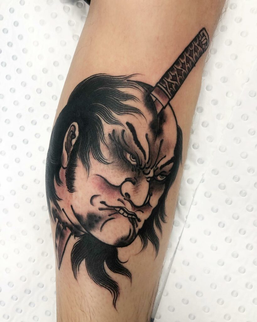 Namakubi Japanese severed head samurai by Dana Helmuth TattooNOW