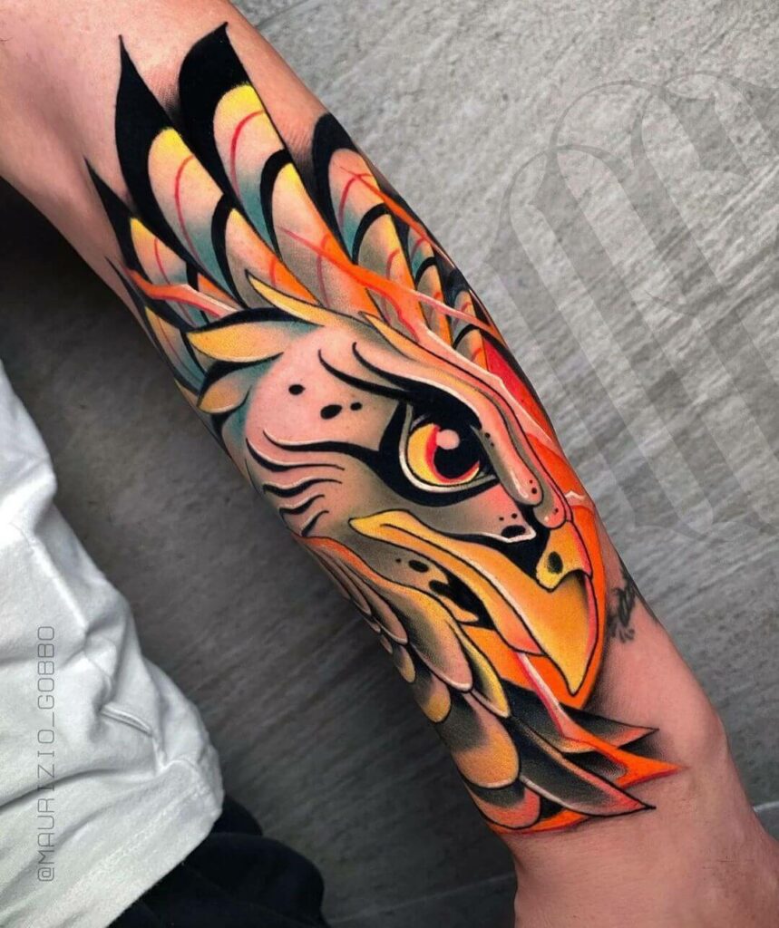 tigerghostneotradgreekinspiredeaglecolortattootattoojapanesetattoo colorneotraditionalcolortheorylumberjacktomdecaturgeorgiaatlantatraditional tattoosjapaneseatlantatattoo