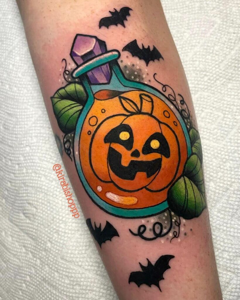 60 Pumpkin Tattoos For Men  Jack O Lantern Design Ideas