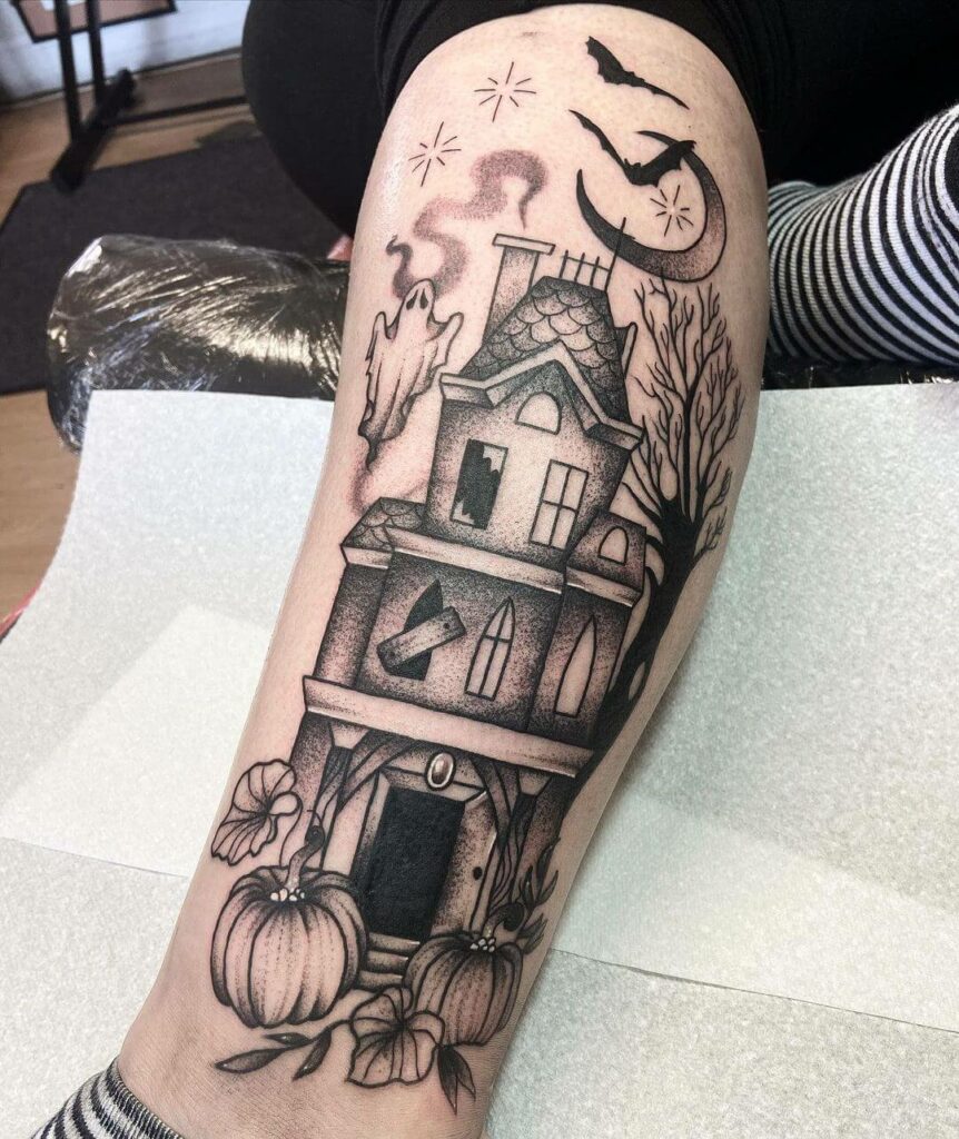 Top more than 71 haunted house tattoo latest  thtantai2