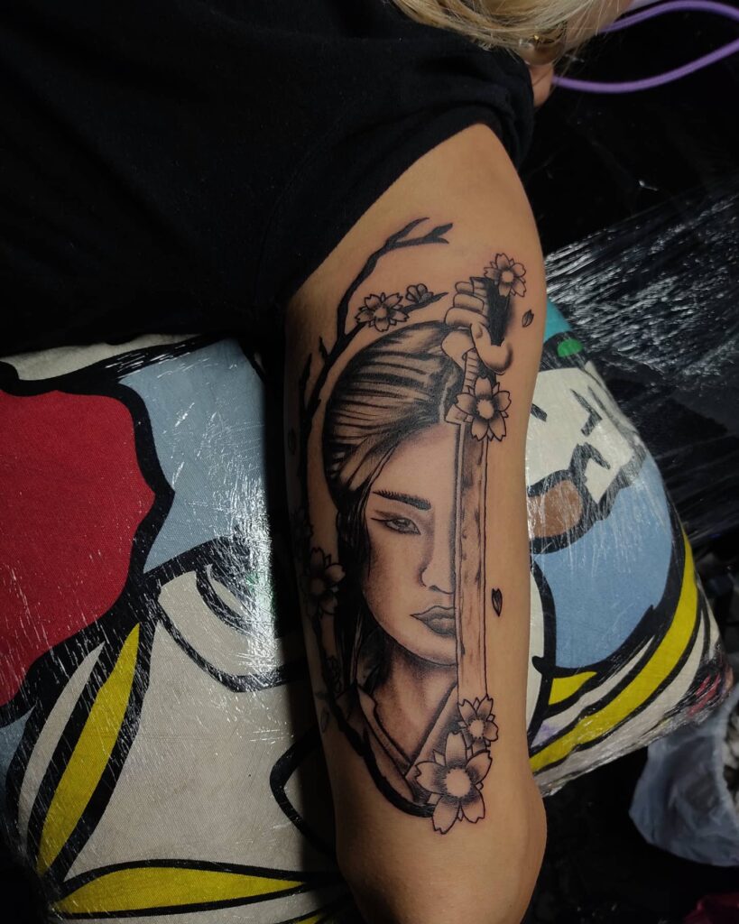 The Female Samurai and Sword Tattoo