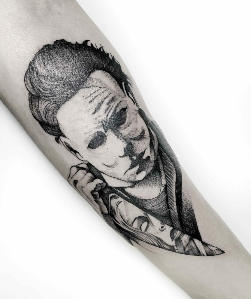 The Grayscale Michael Myers Portrait Taboo Tattoo