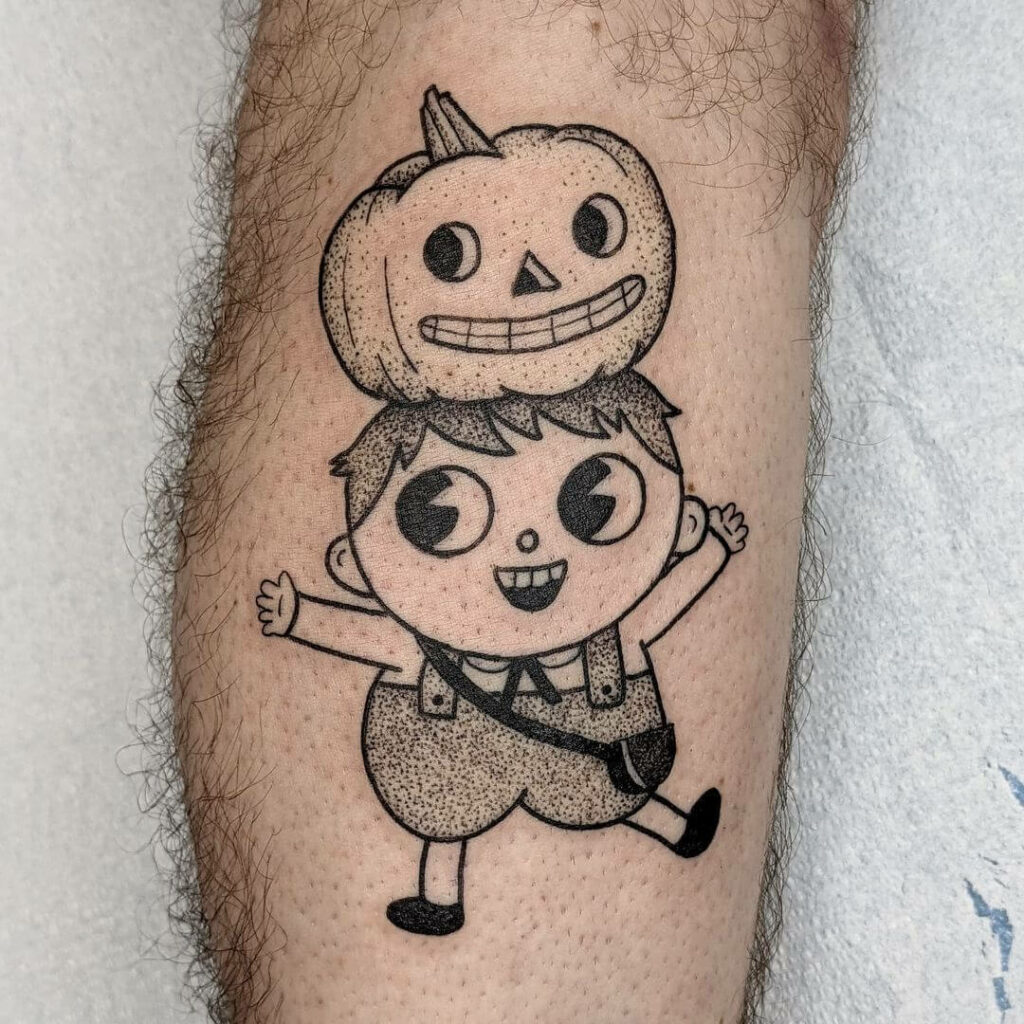 The Halloween Pumpkin-Head Tattoo