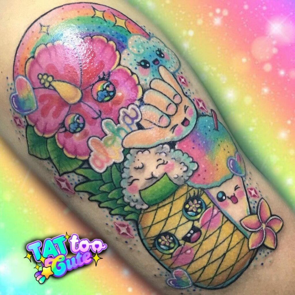 The Kawaii Multicoloured Aloha Tattoo