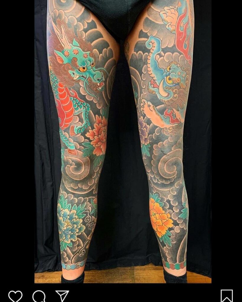 The Leg Sleeve Baku Tattoo On Women