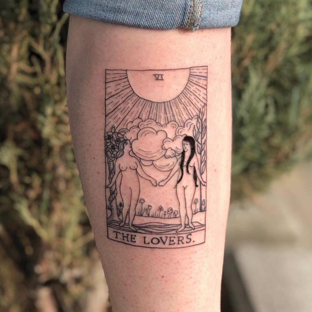 The Lesbian Lovers Card Tattoo