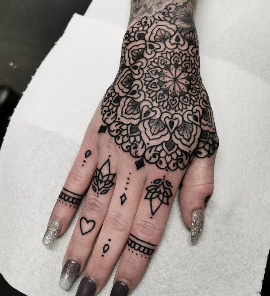 The Mandala Hand Tattoo Fashioned With Clean Lines