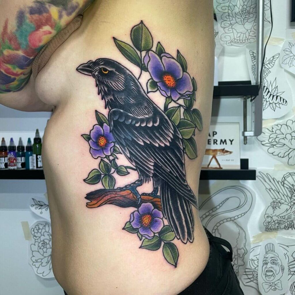 The Raven And The Side Piece Tattoo
