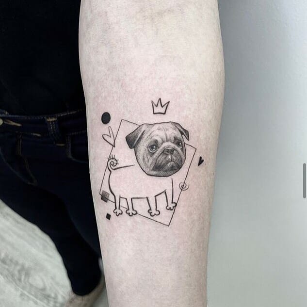 The Royal Pug Tattoo Because All Hail The King