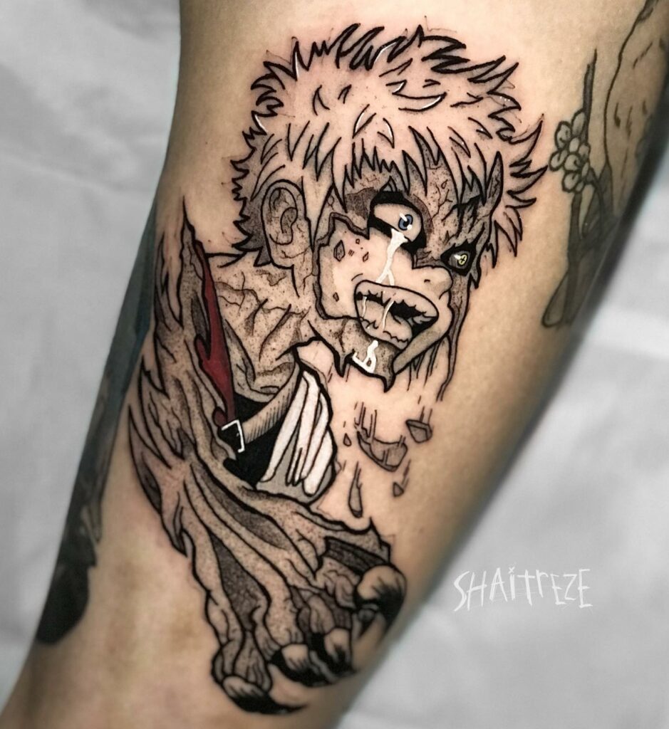 The Striking One-tailed Beast Form Gaara Tattoo