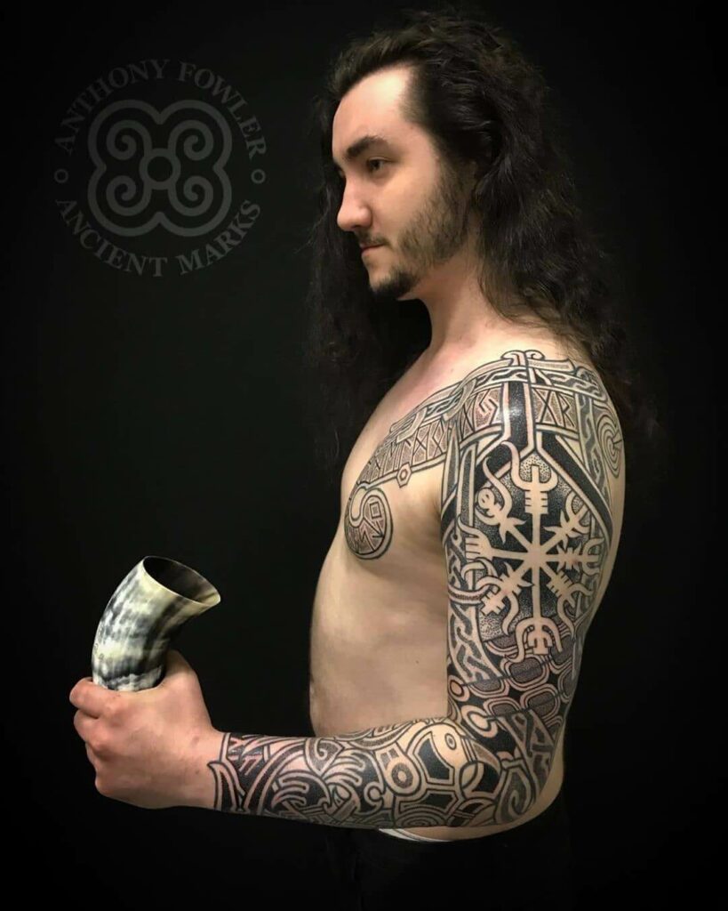 Norse Tattoo Design On Shoulder