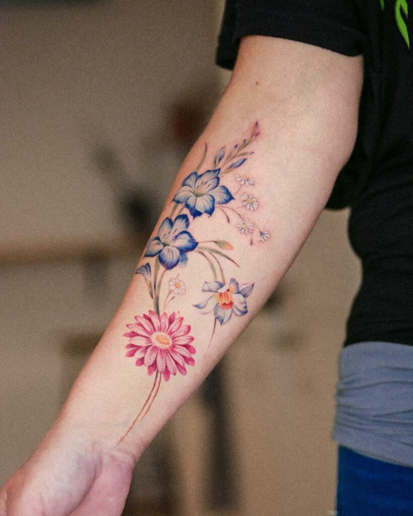 Flower tattoo arm by tattoosuzette on DeviantArt