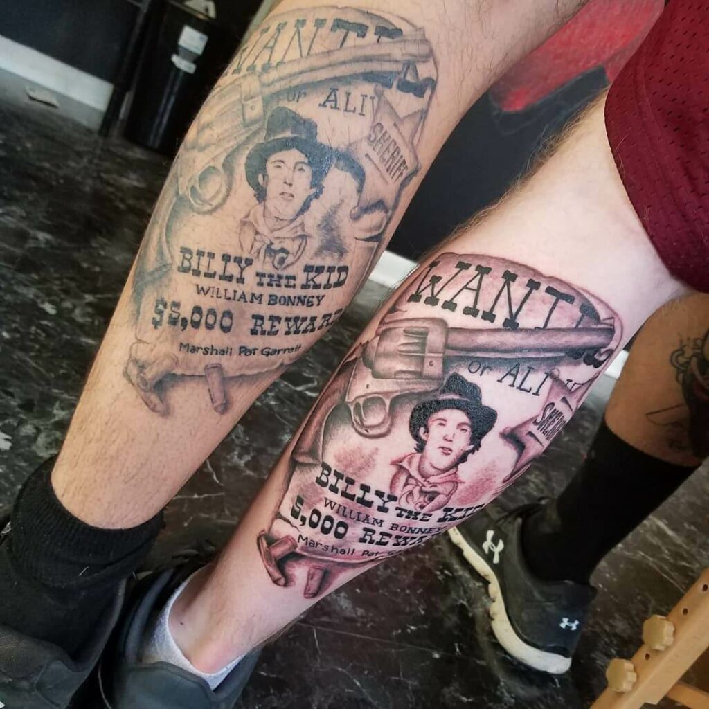 The Wanted Poster Tattoo of Billy The Kid