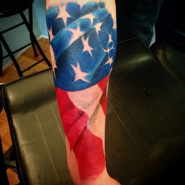 The Waving American Flag Tattoo