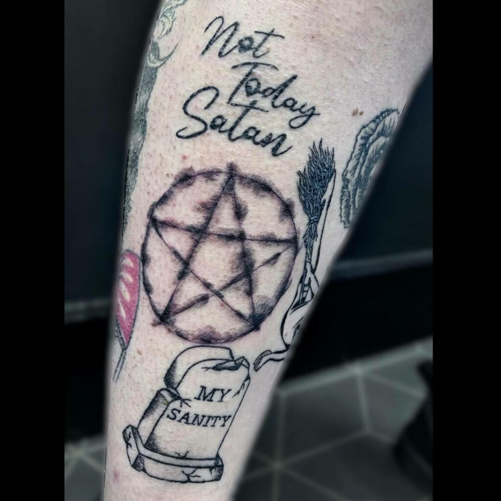 Three Interlocking Triangles Satan Tattoo