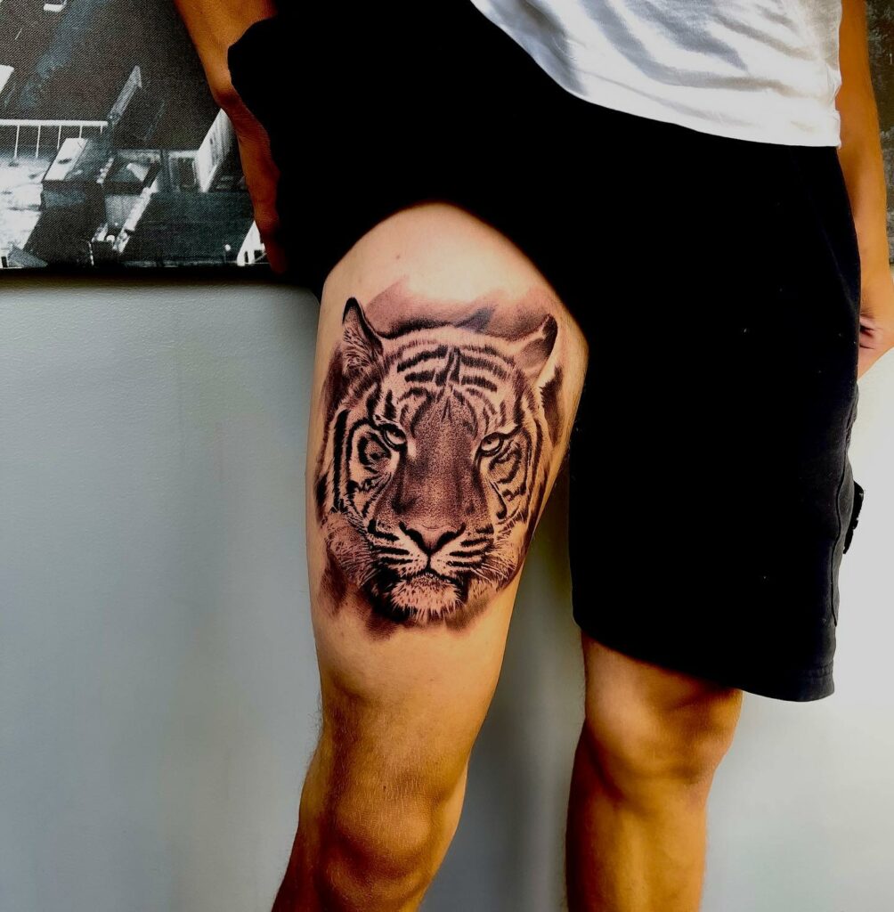 Tiger Leg Tattoo Ideas