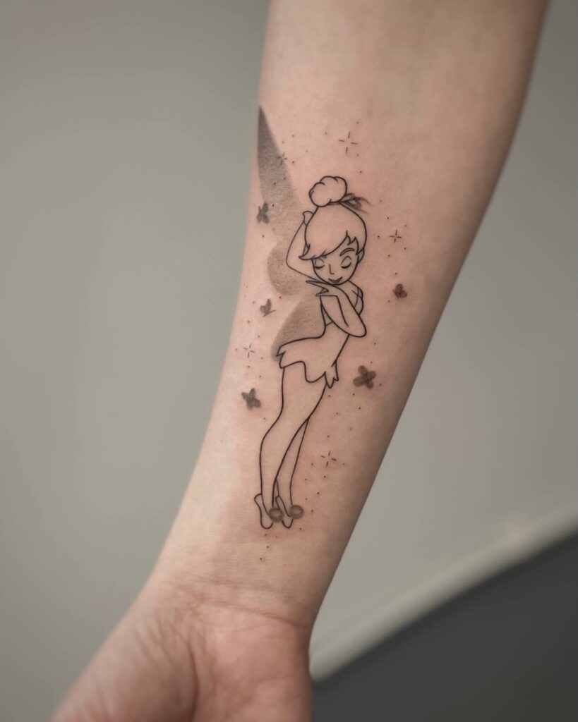 Tinkerbell Inspired Outline Tattoo